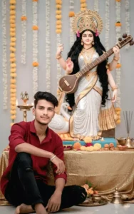 Sarswati Puja Ai Photo Editing Prompt For Boys