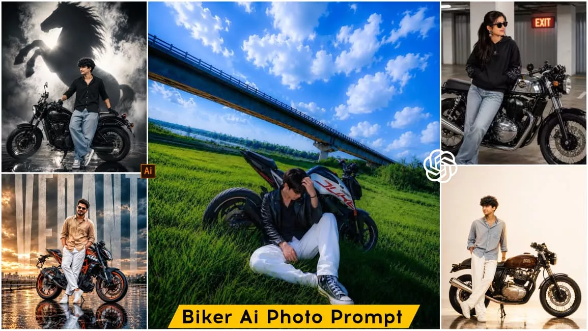 Biker Ai photo Editing Prompt